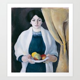 Portrait with Apples by August Macke, 1909 Art Print