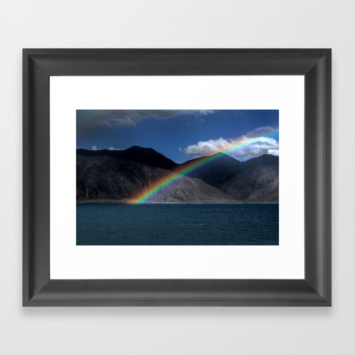 The Rainbow at Pangong! Framed Art Print