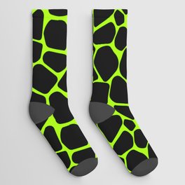 Neon Safari Lime Green & Black Socks