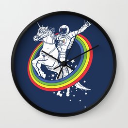 Astronaut riding a unicorn Wall Clock