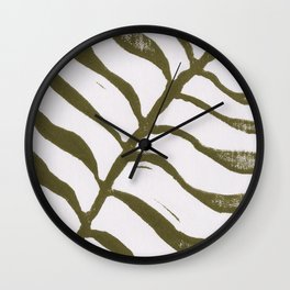 One Hundred-Leaved Plant / Lino Print Wall Clock