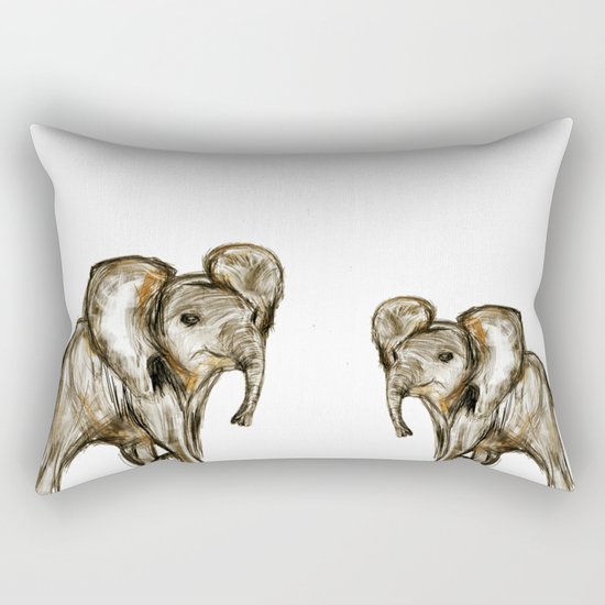Baby Elephant Pink Rectangular Pillow