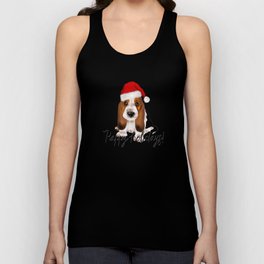 Cute Santa basset hound dog.Christmas puppy gift idea Tank Top
