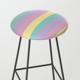 Uneven Stripes - Pastel Pink, Yellow, Purple and Green Bar Stool