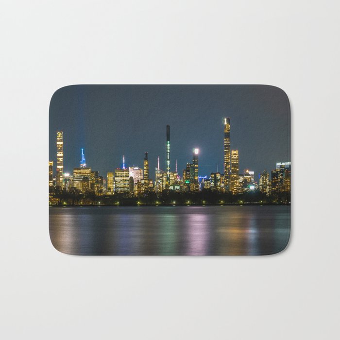 New York City night reflections Bath Mat