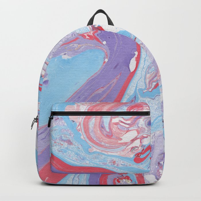 Abstract Blue & Red paint Backpack