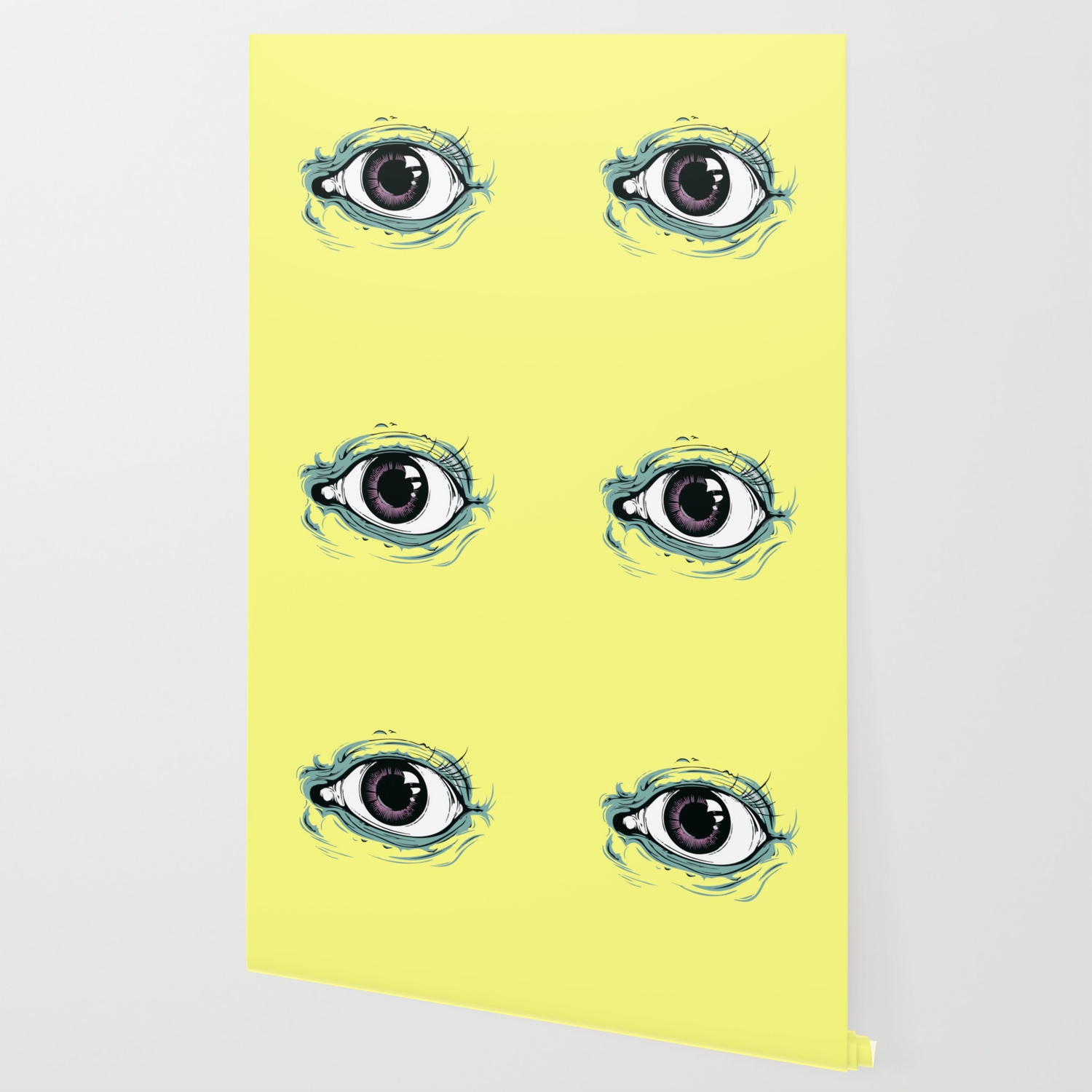 I See You Yellow Pastel Pattern Wallpaper By Grebenyuk Society6