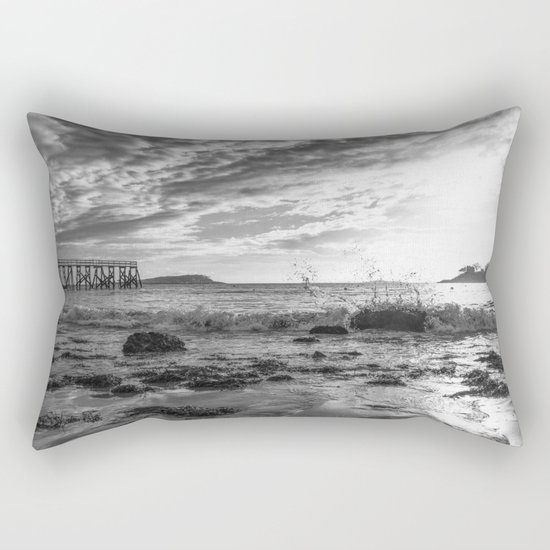Magnolia Pier Black and White Rectangular Pillow