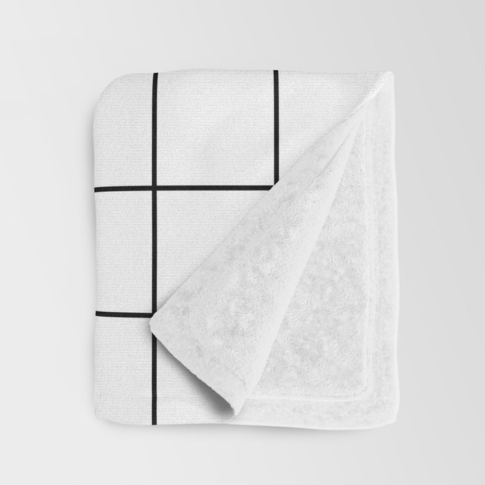 Grid Simple Line White Minimalist Throw Blanket by beautifulhomes