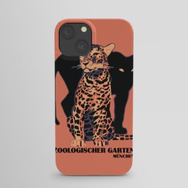 Retro vintage Munich Zoo big cats iPhone Case