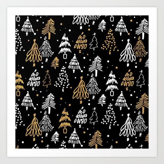 Christmas Tree Pattern Art Print
