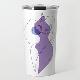 Nude Lilac / Naked curvy female body in pastel purple / Explicit Design Travel Mug