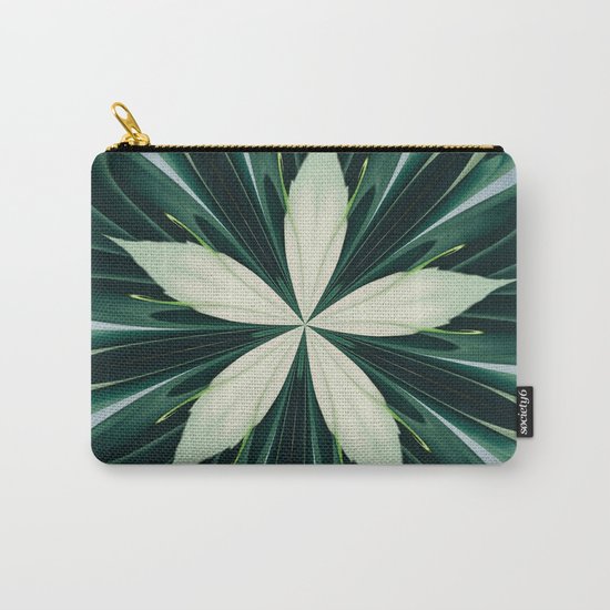 White Leaves In A Green Forest Kaleidoscope Carry-All Pouch