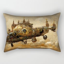 Steampunk Flying Fortress Rectangular Pillow