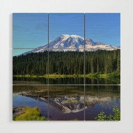 Reflect with the mountain Wood Wall Art