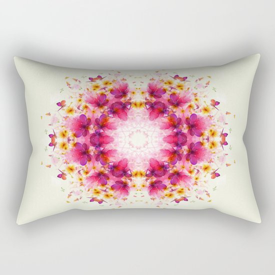 Butterflies Mandala Rectangular Pillow