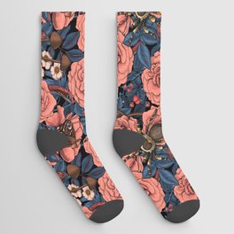 Dream garden in pink and blue Socks