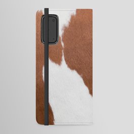 Brown Cowhide, Cow Skin Print Pattern, Modern Cowhide Faux Leather Android Wallet Case