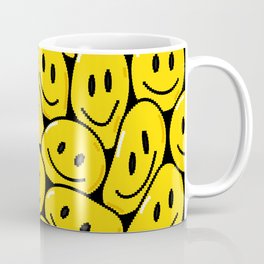 Squished Emoticon Smiley 90s Coffee Mug