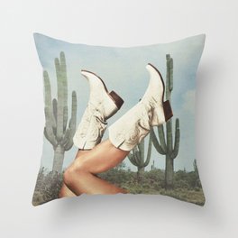 These Boots - Cactus & Yeehaw Throw Pillow | Cowboyboots, Wildwest, Desertgreen, Cowgirl, Howdy, Vintageretro, Photo, Houston, Graphic Design, Arizona 