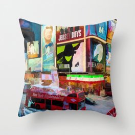 Times Square II (pastel paint style) Throw Pillow