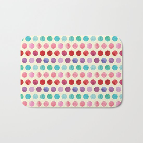 Watercolor Circles Pattern Bath Mat