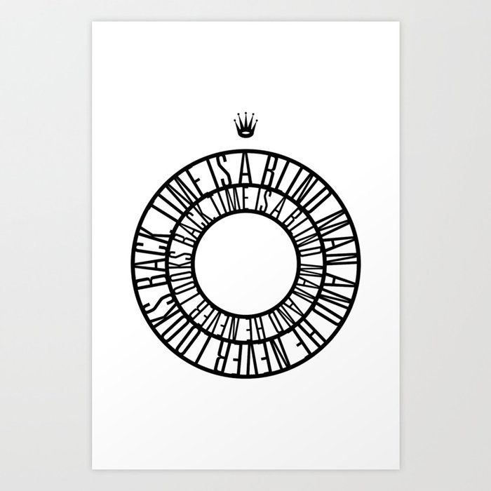 Time is a blind man. Art Print