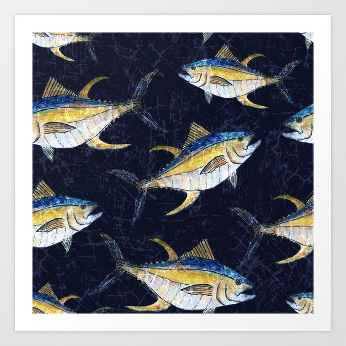 Yellowfin Tuna Pattern Art Print