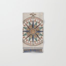 Historical Nautical Compass (1543) Hand & Bath Towel