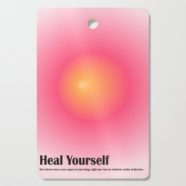 Heal Yourself, Retro Abstract Meditation Gradient Art Cutting Board