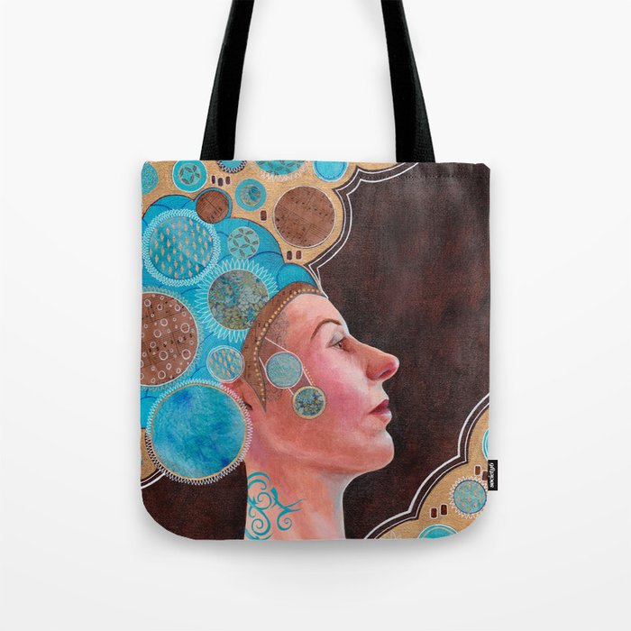 Queen in Gold and Teal Tote Bag