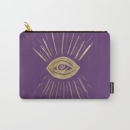 Evil Eye Gold on Purple #1 #drawing #decor #art #society6 Carry-All Pouch