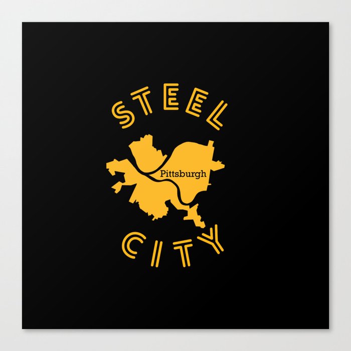 Pittsburgh Steel City Map Pennsylvania Canvas Print