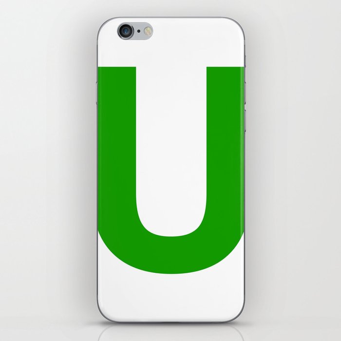 Letter U (Green & White) iPhone Skin