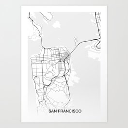 San Francisco street map Art Print