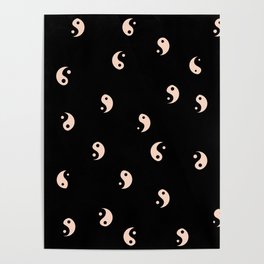 Yin and yang black and white Poster