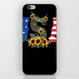 USA sunflower banner US flag 4th of July iPhone Skin