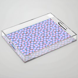 Modern Abstract Bubble Dance Pink And Blue Dots Acrylic Tray