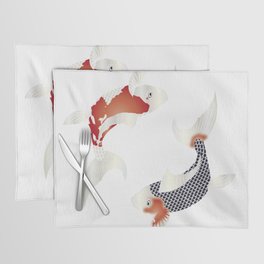 Japanese style two artistic carp Placemat