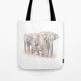 Elephant Family Tote Bag