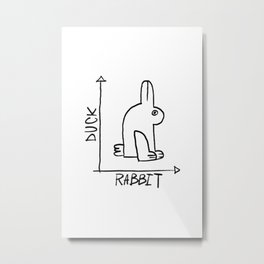 Different Metal Print | Funny, Abstract, Minimalism, Digital, Rabbit, Animal, Minimalist, Different, Lines, Ink Pen 