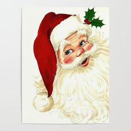 Cute laughing vintage santa Poster