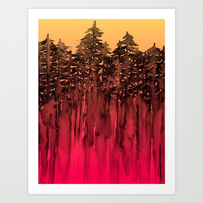 Forest Through The Trees 12 Hot Pink Magenta Orange Black