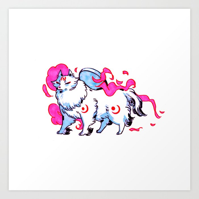 Okami Cat Art Print By Carlyh Society6