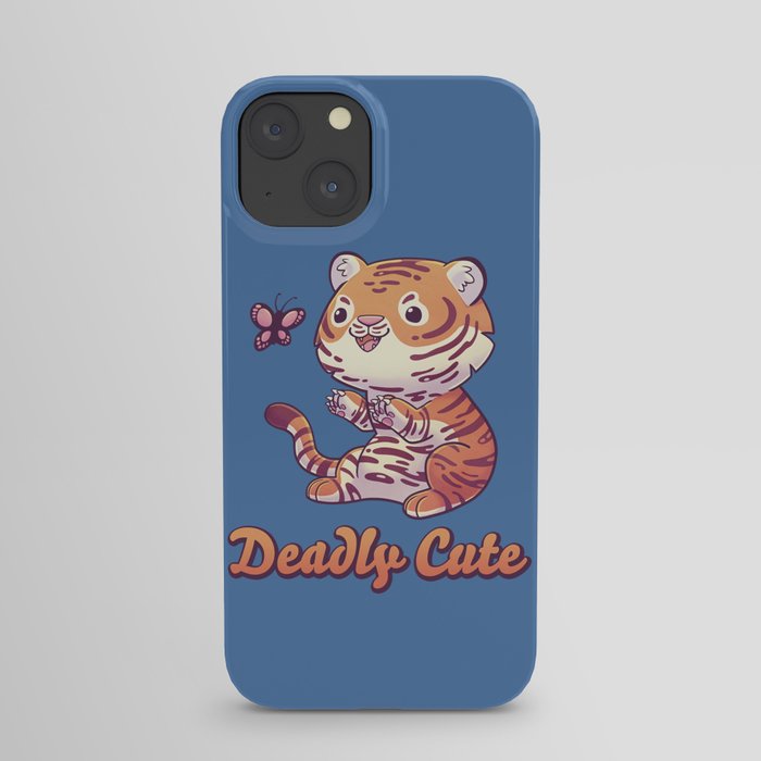 Deadly Cute Tiger // Kawaii, Big Cat, Animals iPhone Case