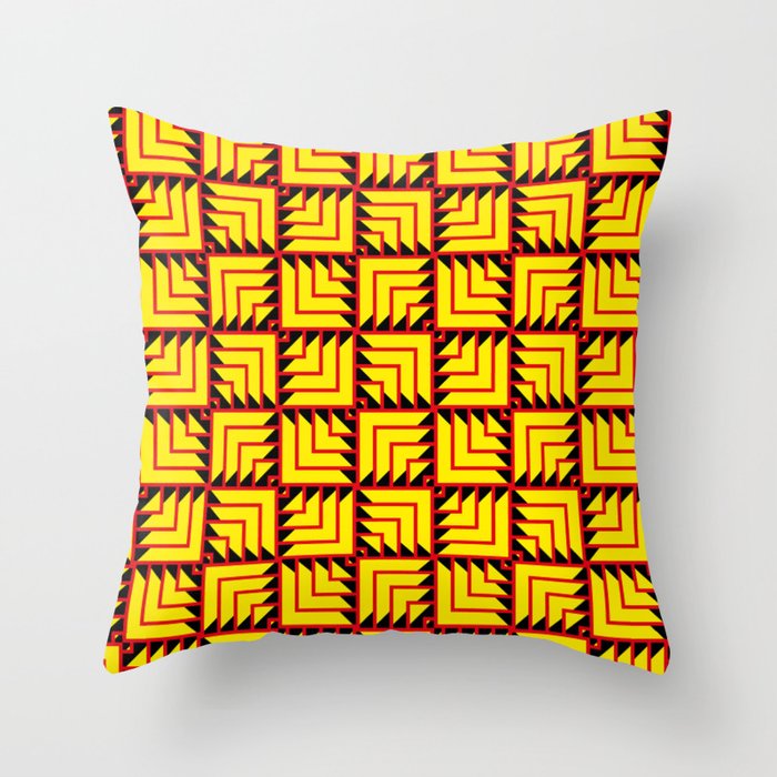 Red and yellow squares Throw Pillow