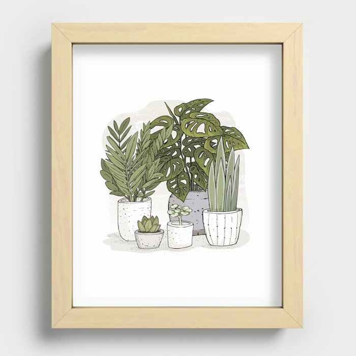 Houseplant Collection Recessed Framed Print