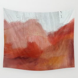 Desert Journey [2]: a textured, abstract piece in pinks, reds, and white by Alyssa Hamilton Art Wall Tapestry