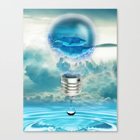 Two Whales - Digital Art by Sharito Lopez Canvas Print