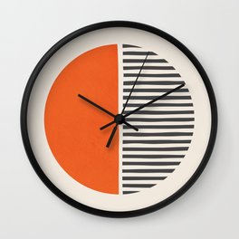 Bold Orange Circle Black Lines Wall Clock